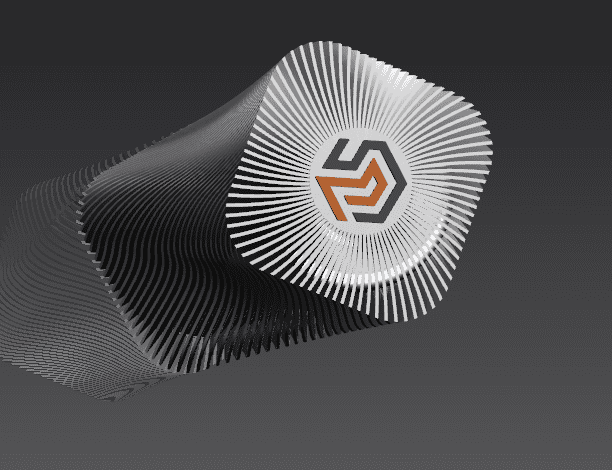 3D-gedruckte Lampe mit 3DDesignlab-Logo – Individuelles 3D-Design und Beleuchtung